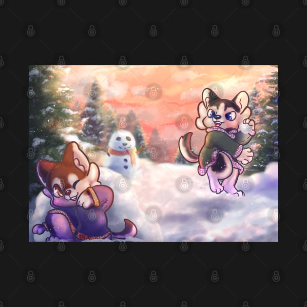 Snowball Fight by OrangeRamphasto