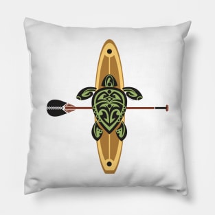 Black & Green Tribal Turtle Stand-Up Wave Rider Pillow