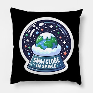 Snow Globe in Space Pillow