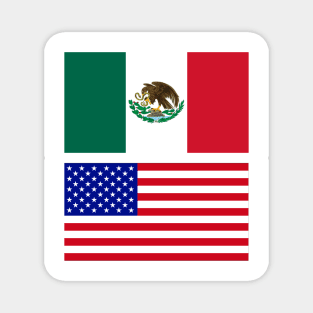 American and Mexican Flag Magnet