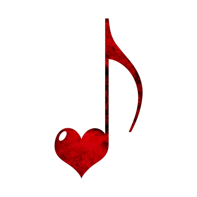 Red musical note by Playfulfoodie