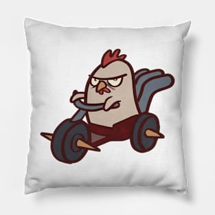 Chicken on a tricycle Pillow