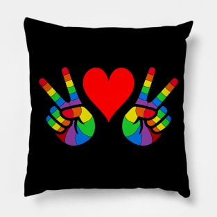 LGBT Peace and Love Rainbow design Pillow