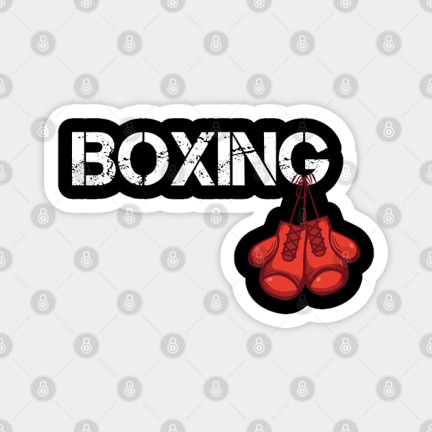 Boxing hanging gloves gift for boxer Magnet by Shirtbubble