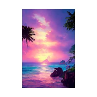 Tropical Landscape Sea claude Monet - Water T-Shirt