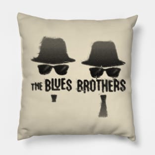 blues brothers distressed graphic Pillow