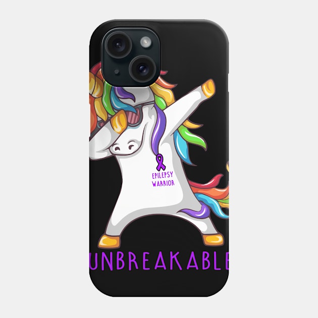 Epilepsy Warrior Unbreakable Unicorn Dabbing Phone Case by ThePassion99