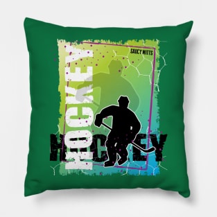 Abstract Hockey Player Pillow