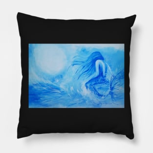 Mermaid In The Moonlight Pillow