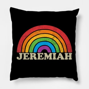 Jeremiah - Retro Rainbow Flag Vintage-Style Pillow