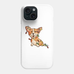 Corgi Tangled Up for Christmas Phone Case