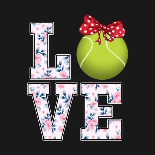 Summer Floral Love Tennis T-Shirt