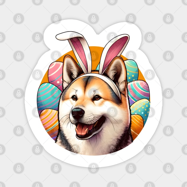 Shikoku with Bunny Ears Celebrates Easter Festivities Magnet by ArtRUs