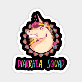 Unicorn Mullet Diarrhea Squad Rainbow Poop Magnet