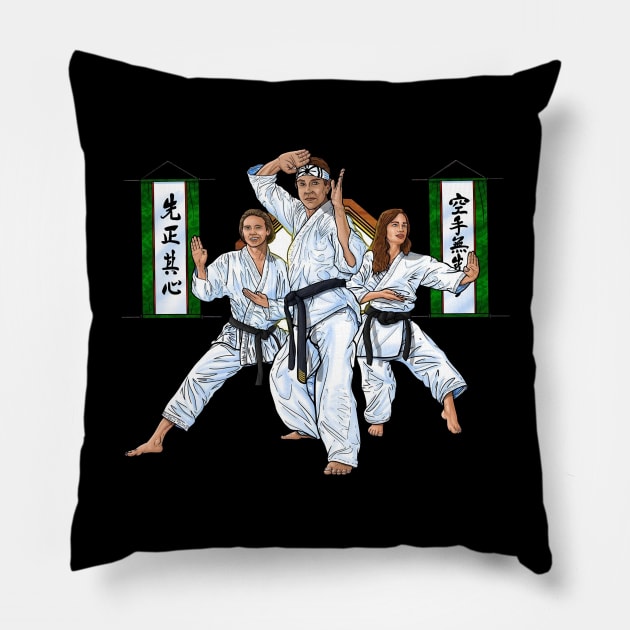 Karate kid vs cobra kai Pillow by loveislive8