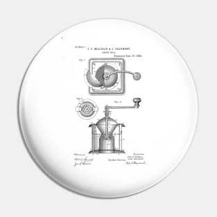 Coffee mill patent drawing Pin