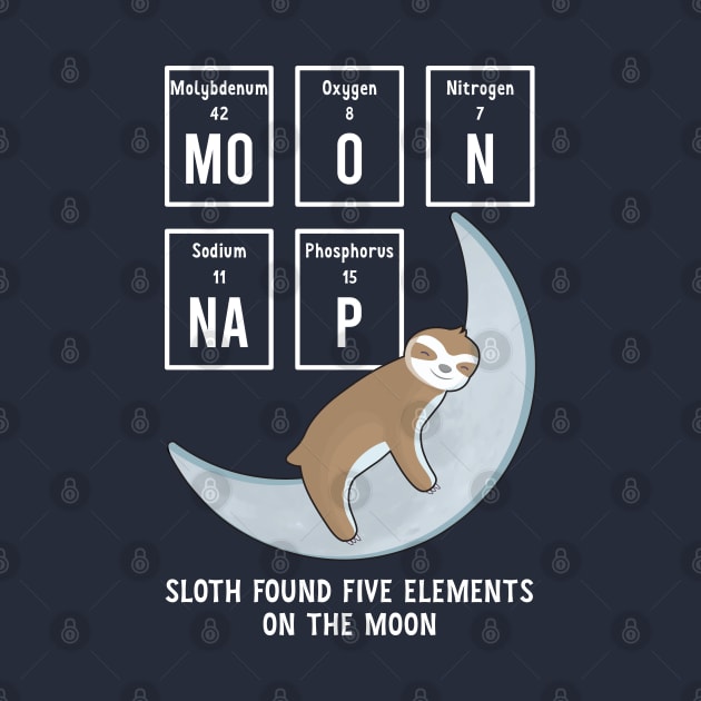 Moon nap cute baby sloth sleeping on the moon by M Humor