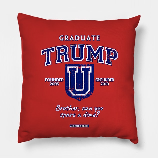 TRUMP UNIVERSITY GRADUATE - Brother Can You Spare a Dime? Pillow by MannArtt