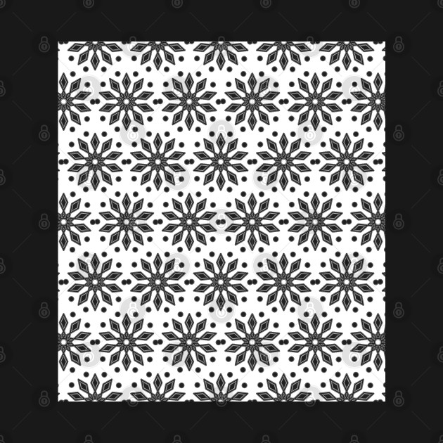 Black and white seamless flower pattern by Spinkly