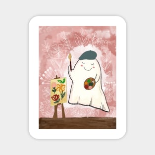 Cute Artist Ghost  2 Magnet