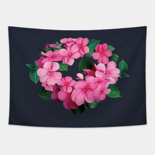 Impatiens - Circle of Pink Impatiens Tapestry