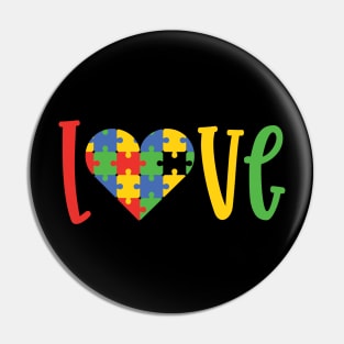 Love, Autism Awareness Day for Mom of Warrior Pin