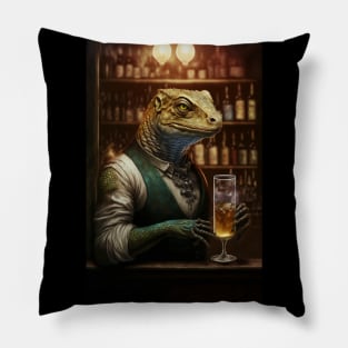 Lizard Bartender Pillow