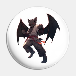 Kawaii Style Karate Master Bat Pin