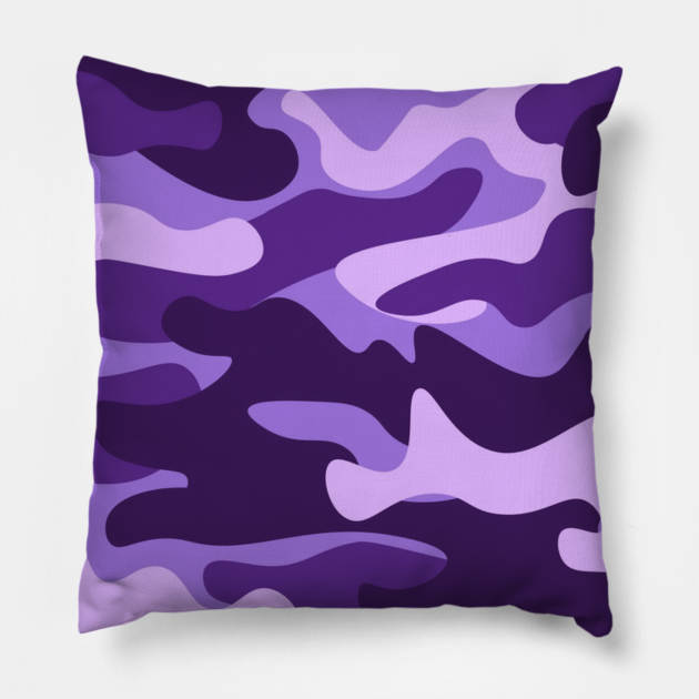 Purple camo Pillow by Flipodesigner