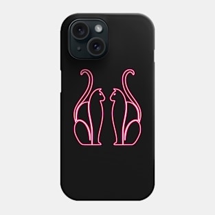 Pink Neon CATS Art Deco Phone Case