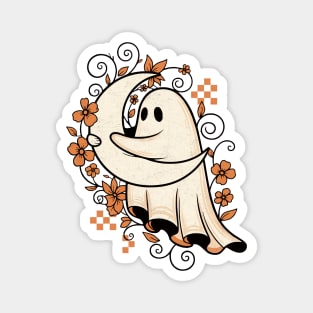 Moonlight Hug – Coquette Ghost with Floral Vibes Magnet