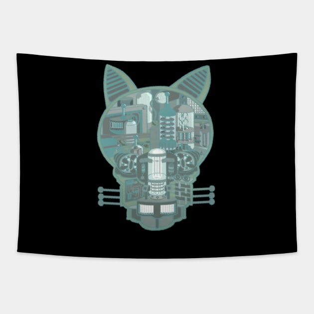 ROBOTIC CAT Tapestry by WinstonsSpaceJunk