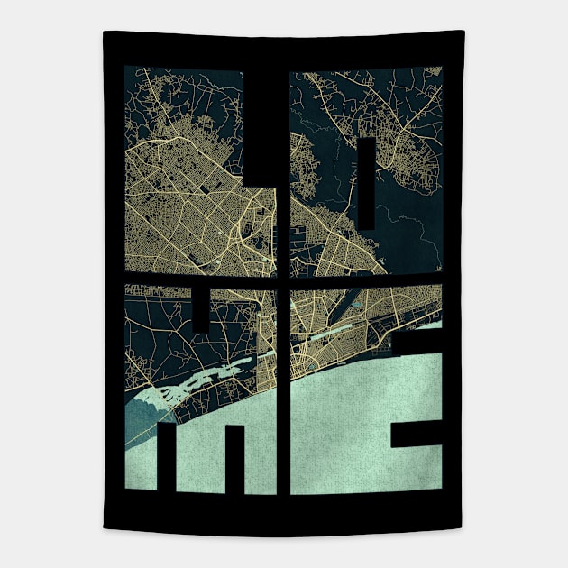 Lome, Togo City Map Typography - Summer Tapestry by deMAP Studio