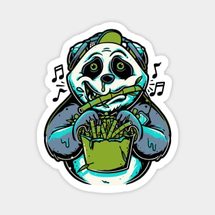 Panda playing bamboo flute Magnet