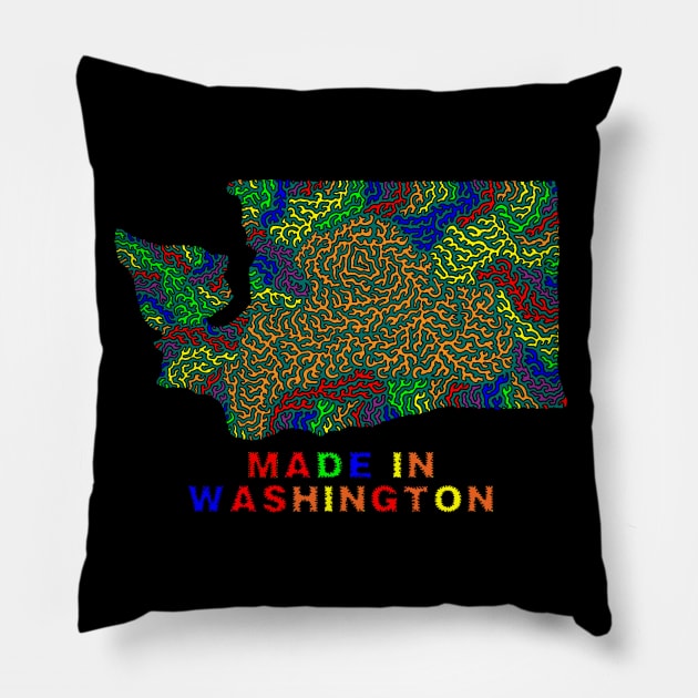 Made In Washington Pillow by NightserFineArts