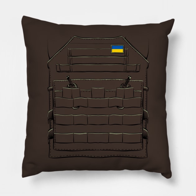 Ukraine Military Plate Carrier design Pillow by Black Tee Inc