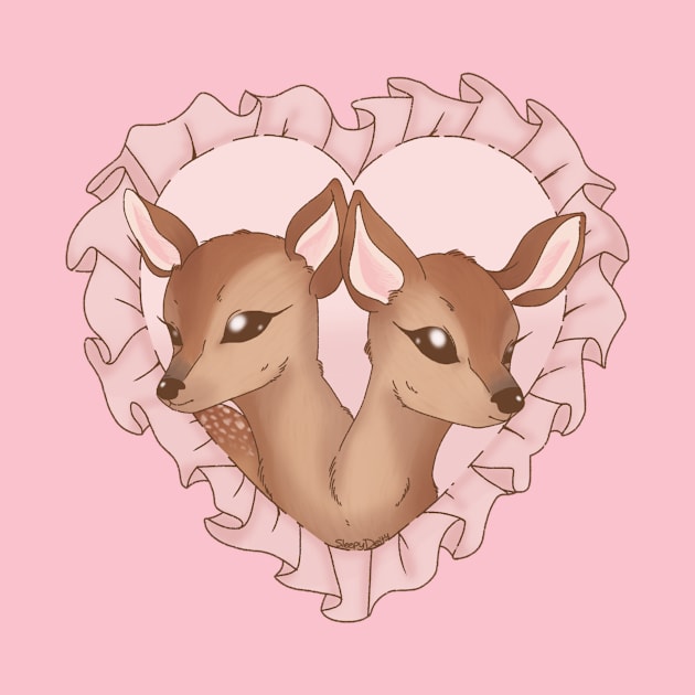 two headed deer by sleepydeity