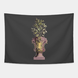 Tuscan Italian Urn with Green Foliage Tapestry