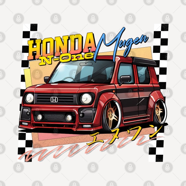 Honda N-One Mugen  // Retro Classic Car Lover Design by DankFutura