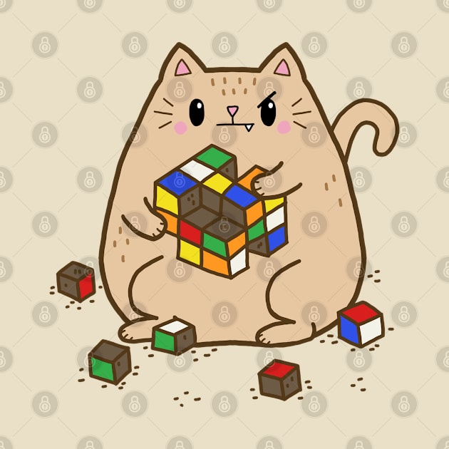 Cheater Cat solves a Puzzle by voidea