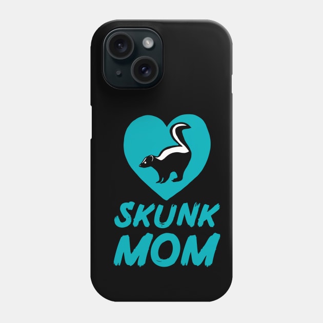 Skunk Mom for Skunk Lovers, Blue Phone Case by Mochi Merch