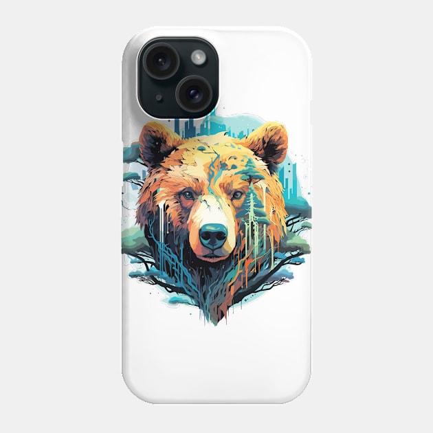 Grizzly Bear Animal Freedom World Wildlife Wonder Abstract Phone Case by Cubebox