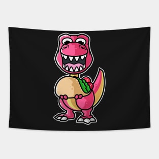 Dinosaur Tyrannosaurus Taco Kawaii Neko Anime Mexican food product Tapestry