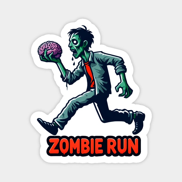 Zombie Run Magnet by Rawlifegraphic