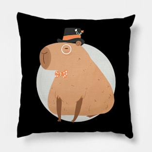 Cute gentlemen capybara Pillow