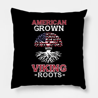 American Grown With Viking Roots Patriotic Norse Pillow