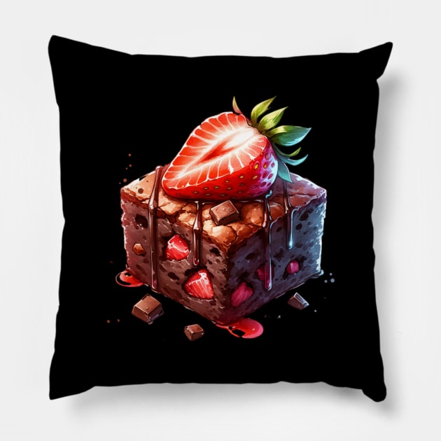 Brownie Kawaii Sweet Vintage Salted Breakfast Food Since Pillow by Flowering Away