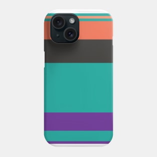 A remarkable medley of Light Red Ochre, Faded Orange, Christmas Purple, Persian Green and Dark Grey stripes. Phone Case