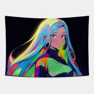 Fantasy Cyber Anime Girl Tapestry