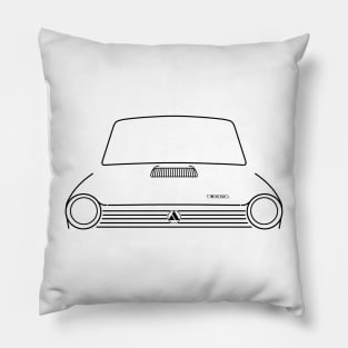 Autobianchi A112 1970s classic car black outline graphic Pillow